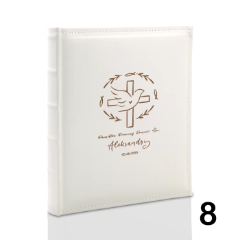 Album komunijny wklejany 60 kremowych stron, personalizowany, 8 wzorów